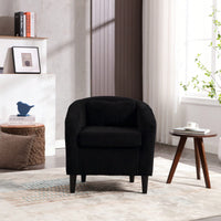 Modern Accent Barrel Chair For Living Room With Thick Cushions And Pillows, Comfy Single Sofa Chair With Wooden Legs In Beige