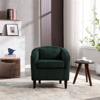 Modern Accent Barrel Chair For Living Room With Thick Cushions And Pillows, Comfy Single Sofa Chair With Wooden Legs In Beige