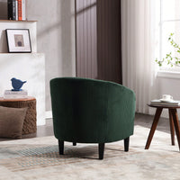 Modern Accent Barrel Chair For Living Room With Thick Cushions And Pillows, Comfy Single Sofa Chair With Wooden Legs In Beige