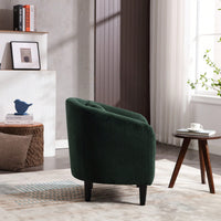 Modern Accent Barrel Chair For Living Room With Thick Cushions And Pillows, Comfy Single Sofa Chair With Wooden Legs In Beige