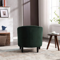 Modern Accent Barrel Chair For Living Room With Thick Cushions And Pillows, Comfy Single Sofa Chair With Wooden Legs In Beige