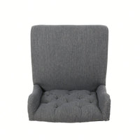 Fabric Tufted Wingback Counter Stools Set Of 2 For Kitchen Or Bar Charcoal And Dark Brown