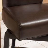 30.25 Inch High Brown Swivel Bar Stool For Kitchen Dining Room Counter Seating