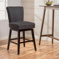 30.25 Inch High Brown Swivel Bar Stool For Kitchen Dining Room Counter Seating
