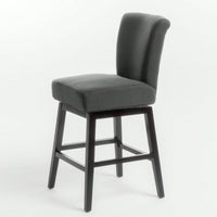 30.25 Inch High Brown Swivel Bar Stool For Kitchen Dining Room Counter Seating
