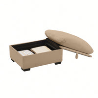 Tan Velvet Storage Ottoman For Stylish Home Organization