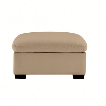 Tan Velvet Storage Ottoman For Stylish Home Organization