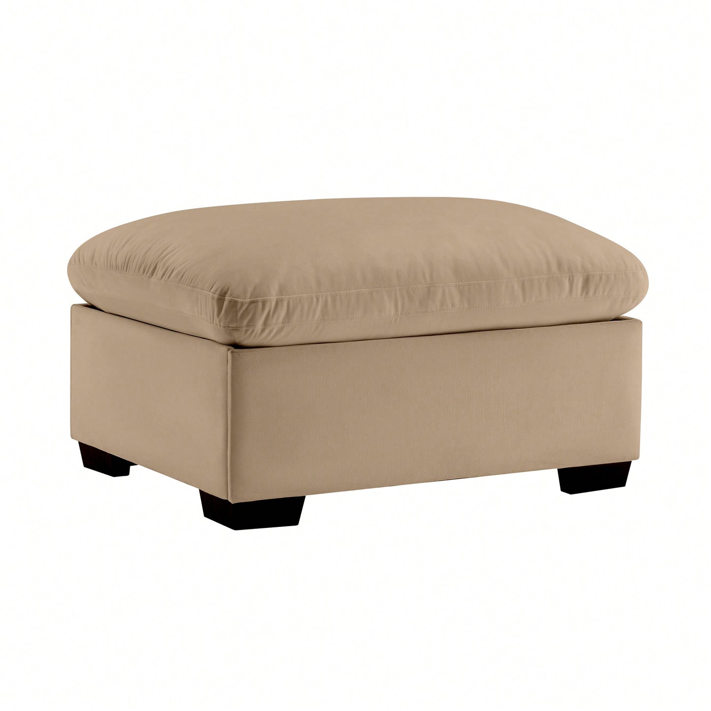 Tan Velvet Storage Ottoman For Stylish Home Organization