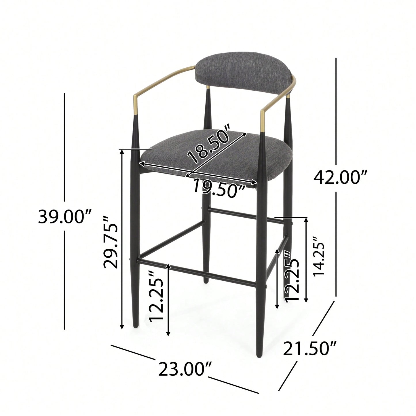 Set Of 2 Stylish Bar Stools With Comfortable Cushions And Modern Design