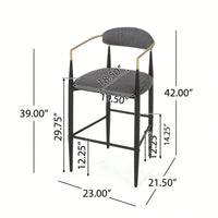 Set Of 2 Stylish Bar Stools With Comfortable Cushions And Modern Design