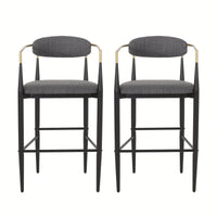 Set Of 2 Stylish Bar Stools With Comfortable Cushions And Modern Design