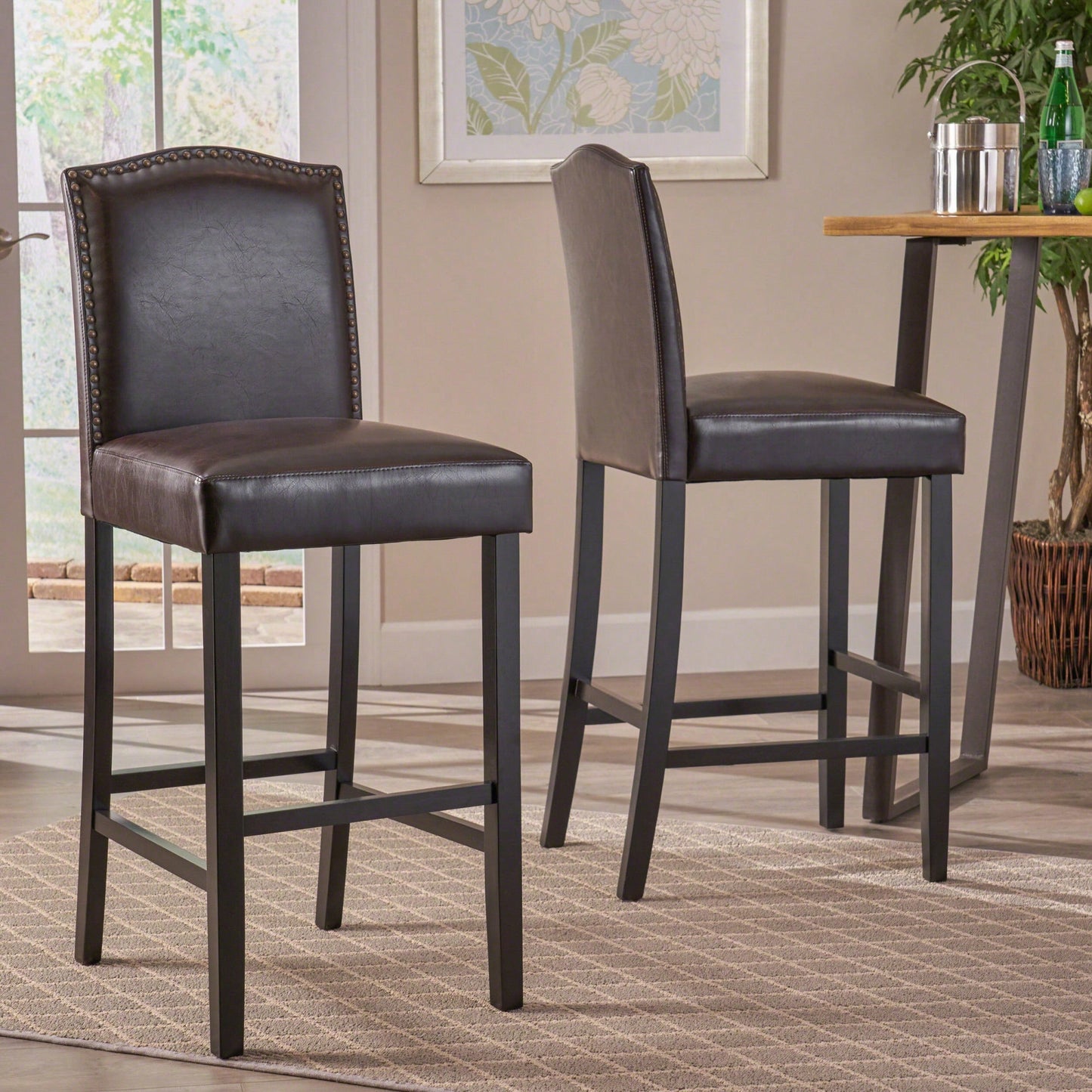 Set Of 2 Stylish Barstools For Modern Dining And Kitchen Spaces