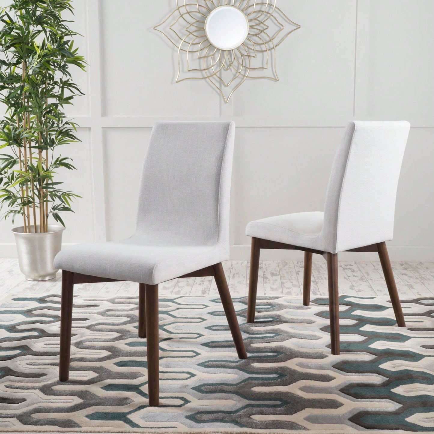 Set Of 2 Modern Upholstered Dining Chairs With Stylish Design And Comfortable Seating