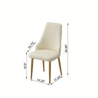 Set Of 2 PU Leather Dining Chairs With Sturdy Metal Legs White