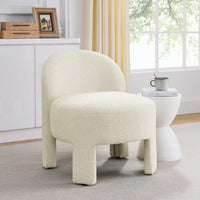 Hoop Gauze Lounge Chair With Soft Cushion And Backrest For Living Room Bedroom Dining Room Assembly Required Beige