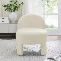 Hoop Gauze Lounge Chair With Soft Cushion And Backrest For Living Room Bedroom Dining Room Assembly Required Beige