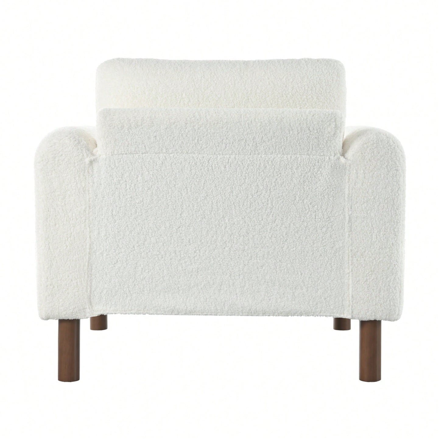 Curved Handrail Upholstered Accent Chair With Walnut Legs For Living Room In Green