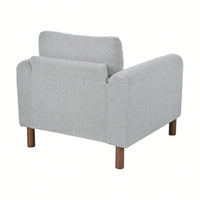 Curved Handrail Upholstered Accent Chair With Walnut Legs For Living Room In Green