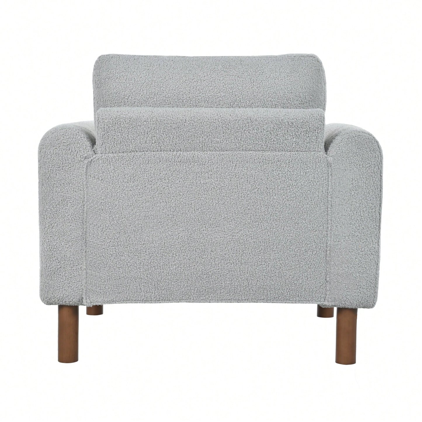 Curved Handrail Upholstered Accent Chair With Walnut Legs For Living Room In Green