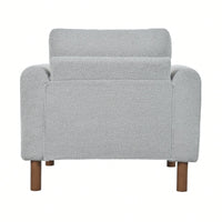 Curved Handrail Upholstered Accent Chair With Walnut Legs For Living Room In Green