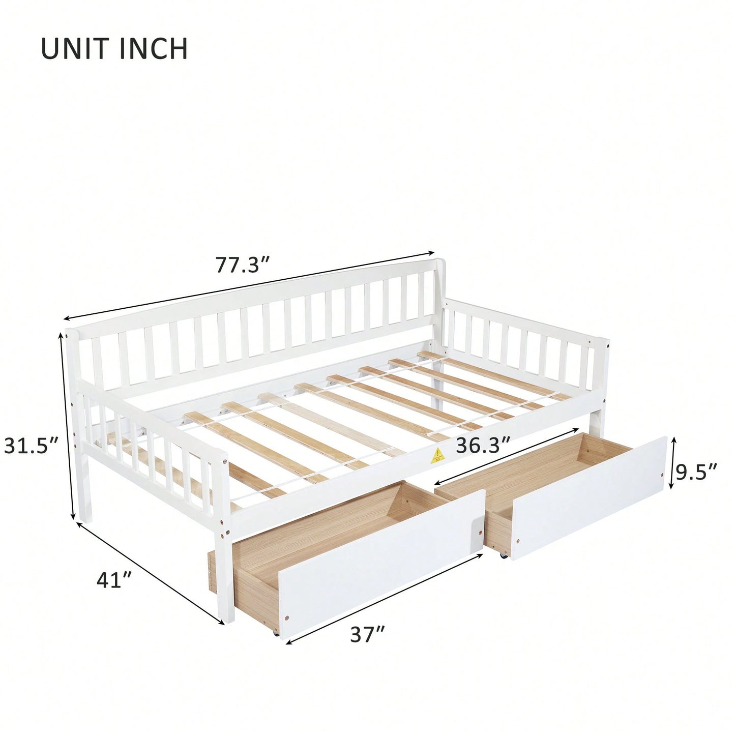 Twin Size Grey Pine Wood Daybed With Storage Drawers And Support Slats For Versatile Sofa Bed Solution