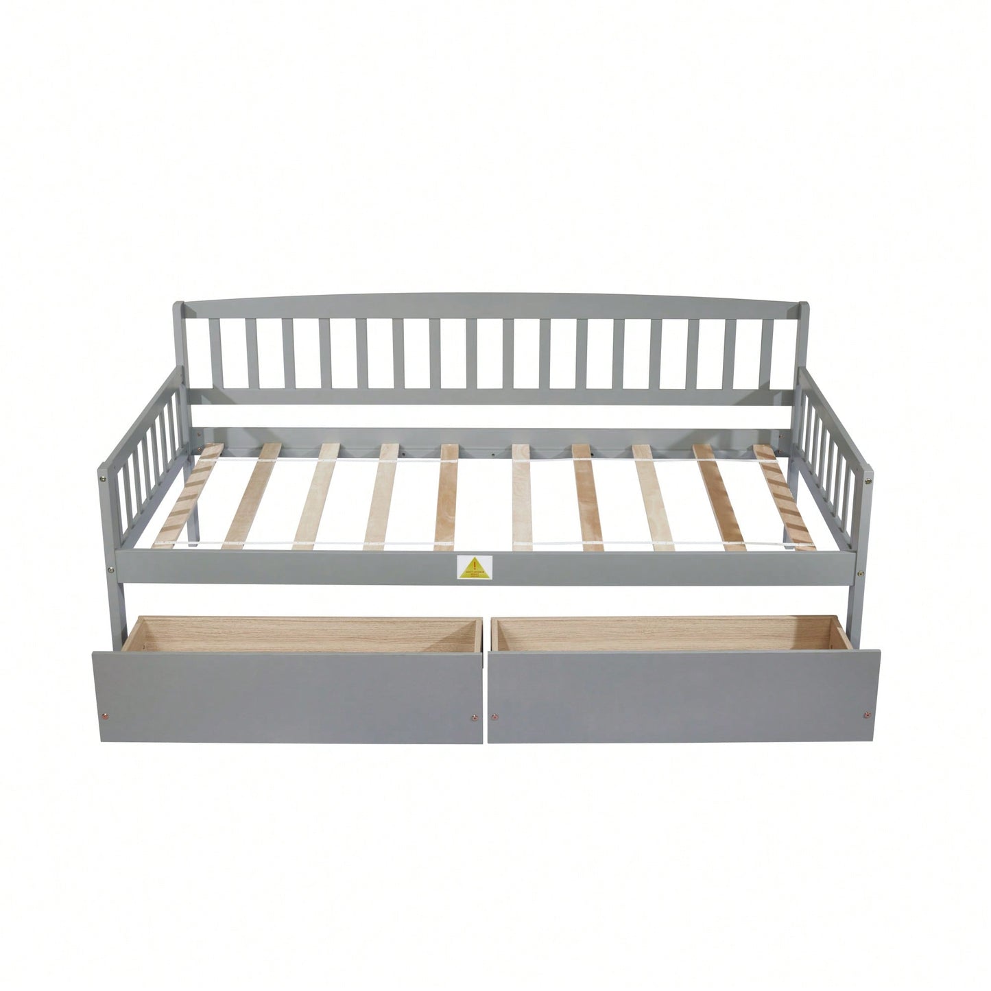 Twin Size Grey Pine Wood Daybed With Storage Drawers And Support Slats For Versatile Sofa Bed Solution