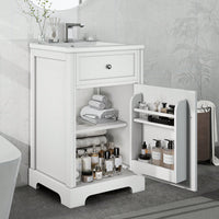 20 Inch Black Bathroom Vanity With Sink Soft Close Door Storage Cabinet Adjustable Shelves