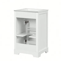 20 Inch Black Bathroom Vanity With Sink Soft Close Door Storage Cabinet Adjustable Shelves