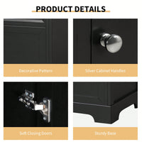20 Inch Black Bathroom Vanity With Sink Soft Close Door Storage Cabinet Adjustable Shelves
