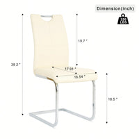 Set Of 4 Modern Light Yellow Upholstered Dining Chairs With Electroplated Metal Legs For Kitchen Living Room Bedroom