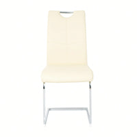 Set Of 4 Modern Light Yellow Upholstered Dining Chairs With Electroplated Metal Legs For Kitchen Living Room Bedroom