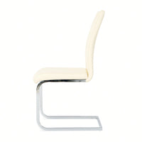 Set Of 4 Modern Light Yellow Upholstered Dining Chairs With Electroplated Metal Legs For Kitchen Living Room Bedroom