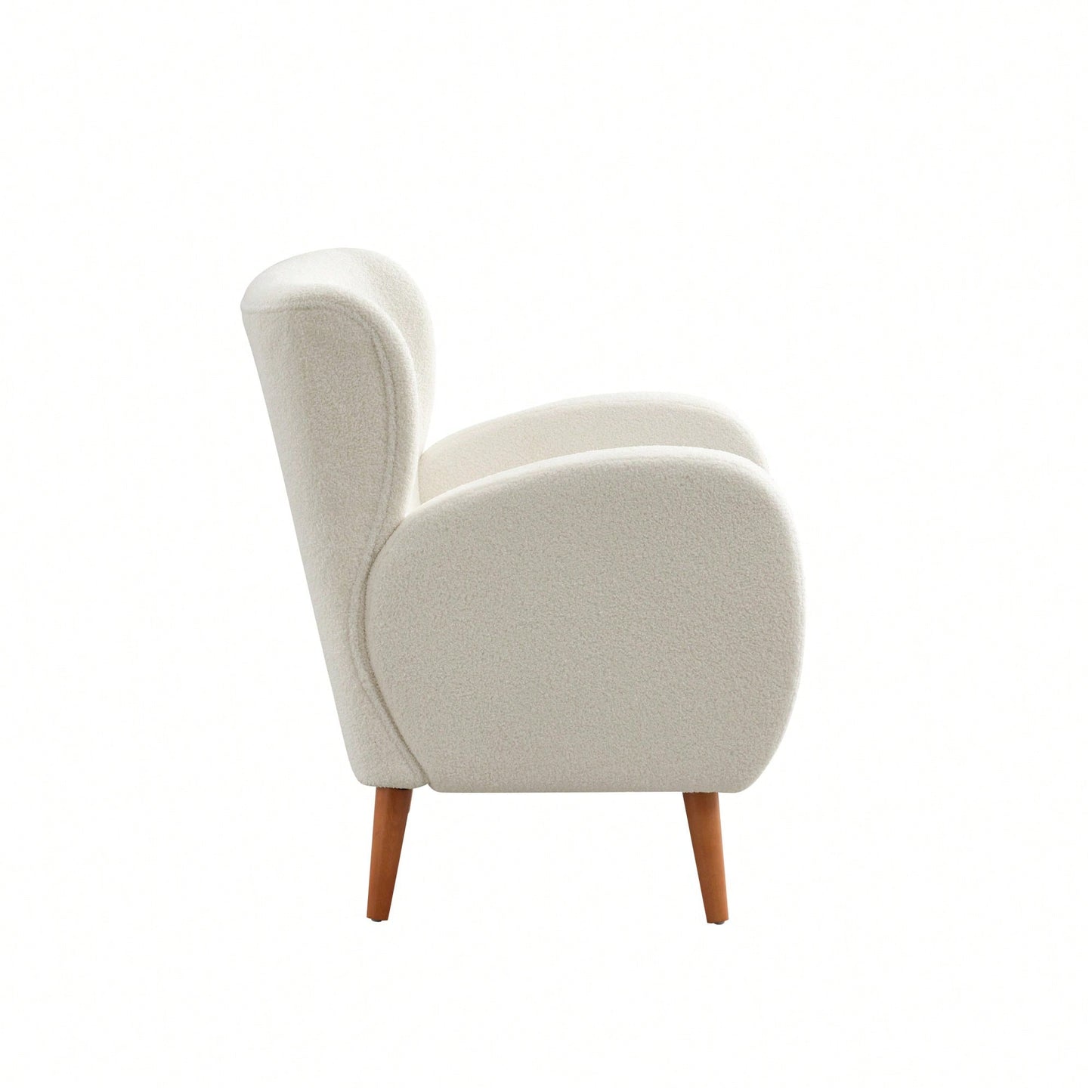 Elegant Back Lounge Chair With Soft Fabric, Solid Wood Legs, Easy Assembly And Durable Frame