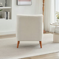 Elegant Back Lounge Chair With Soft Fabric, Solid Wood Legs, Easy Assembly And Durable Frame