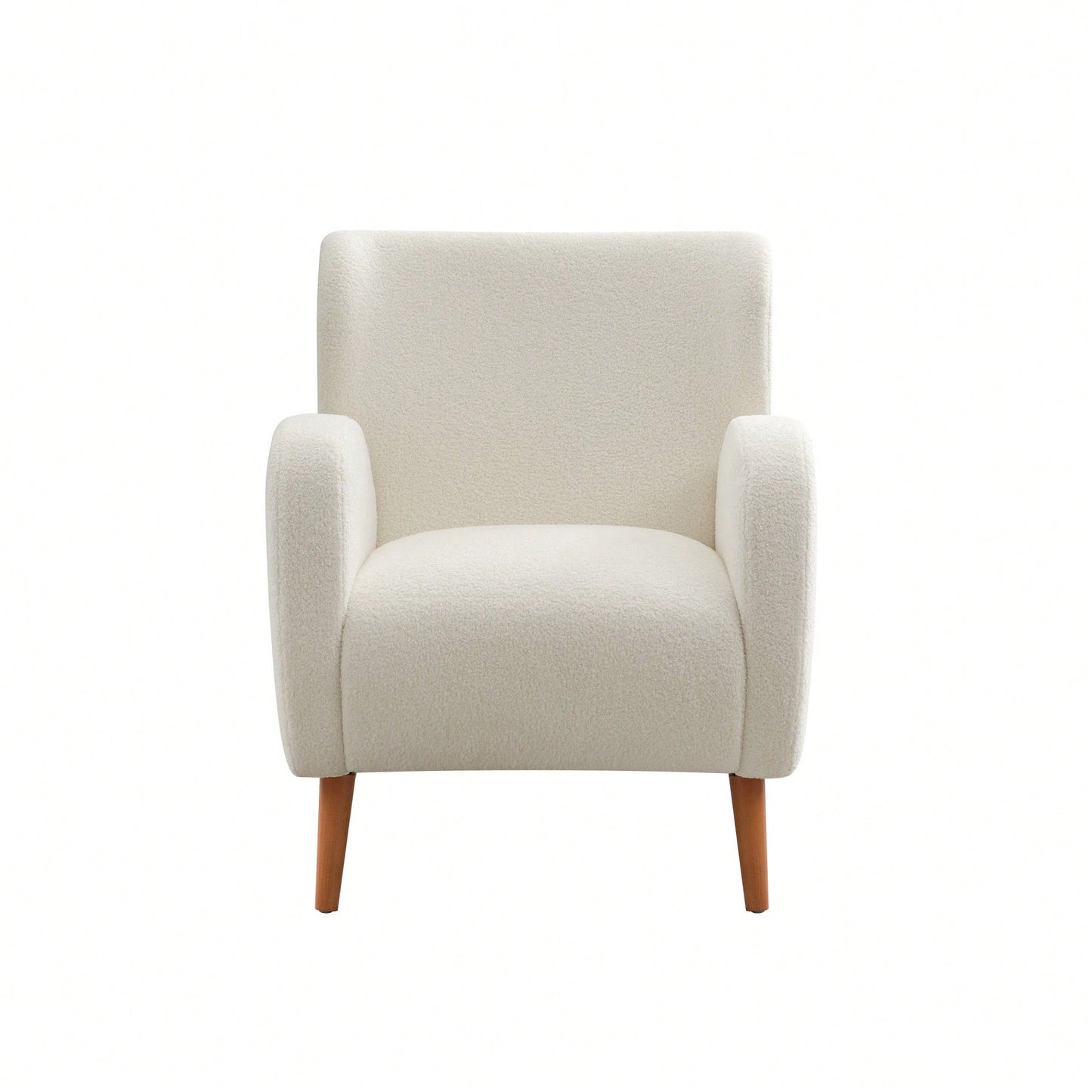 Elegant Back Lounge Chair With Soft Fabric, Solid Wood Legs, Easy Assembly And Durable Frame