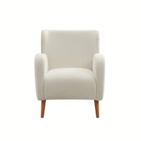 Elegant Back Lounge Chair With Soft Fabric, Solid Wood Legs, Easy Assembly And Durable Frame