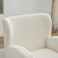 Elegant Back Lounge Chair With Soft Fabric, Solid Wood Legs, Easy Assembly And Durable Frame
