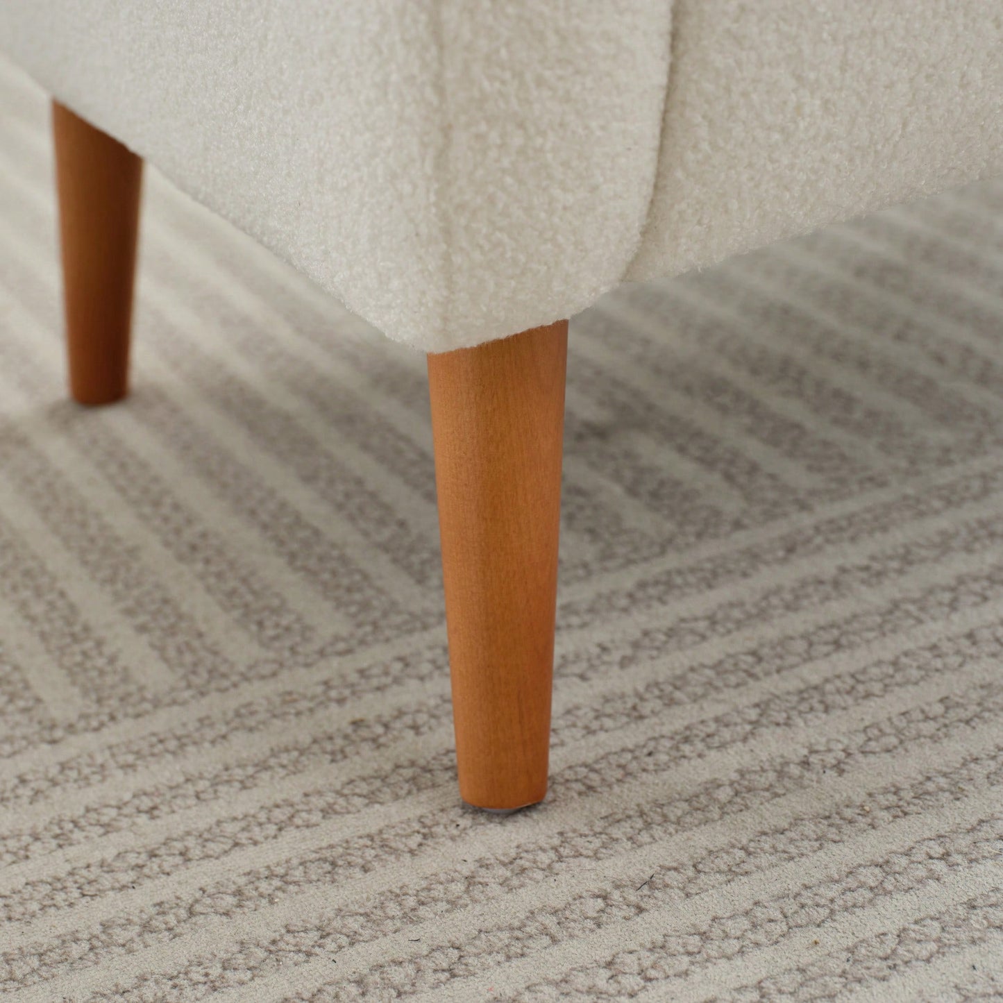 Elegant Back Lounge Chair With Soft Fabric, Solid Wood Legs, Easy Assembly And Durable Frame