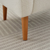 Elegant Back Lounge Chair With Soft Fabric, Solid Wood Legs, Easy Assembly And Durable Frame