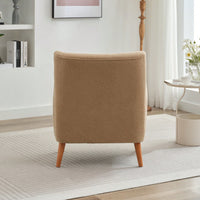Elegant Back Lounge Chair With Soft Fabric, Solid Wood Legs, Easy Assembly And Durable Frame