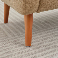 Elegant Back Lounge Chair With Soft Fabric, Solid Wood Legs, Easy Assembly And Durable Frame