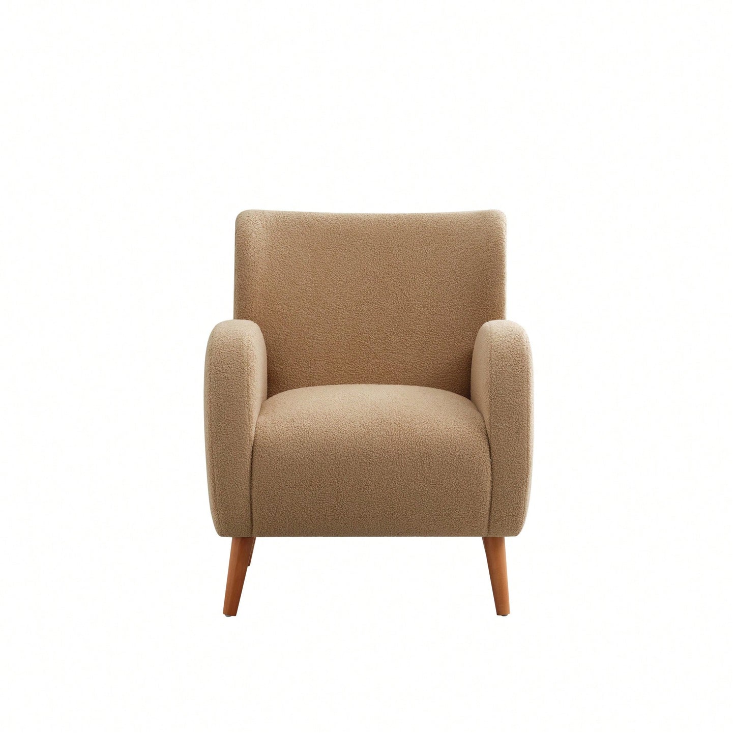 Elegant Back Lounge Chair With Soft Fabric, Solid Wood Legs, Easy Assembly And Durable Frame