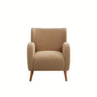 Elegant Back Lounge Chair With Soft Fabric, Solid Wood Legs, Easy Assembly And Durable Frame