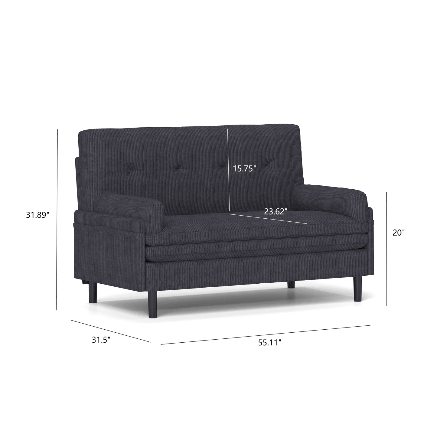 Comfortable Grey Two-Seater Sofa Bed With Recline Function For Ultimate Relaxation