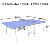 Portable 9ft Foldable Table Tennis Set With Net 2 Paddles And 3 Balls For Indoor Play