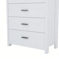 Vintage Inspired White Wooden Dresser With 5 Drawers For Bedroom Storage