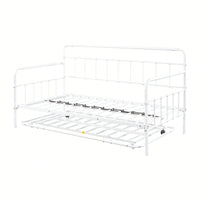 Metal Frame Daybed With Trundle For Space-Saving Guest Accommodation