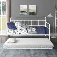 Metal Frame Daybed With Trundle For Space-Saving Guest Accommodation