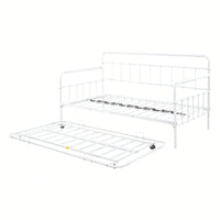 Metal Frame Daybed With Trundle For Space-Saving Guest Accommodation