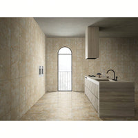 3D Fluted Gold Yellow Beige Natural Marble Wall Tile Textured Finish 12x24 Inches